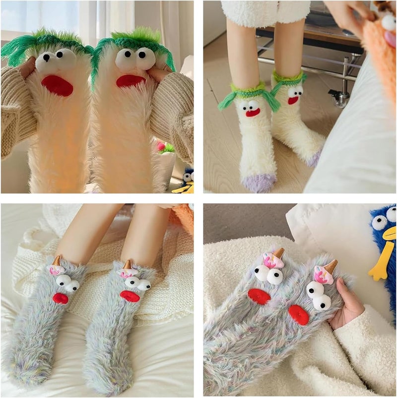 TFTSR Crazy Funny Fuzzy Silly Socks for Kids Women,Girls Fluffy Slipper Novelty Fun Socks,Boy Men Cute Cozy Soft Animal Socks - Image 3